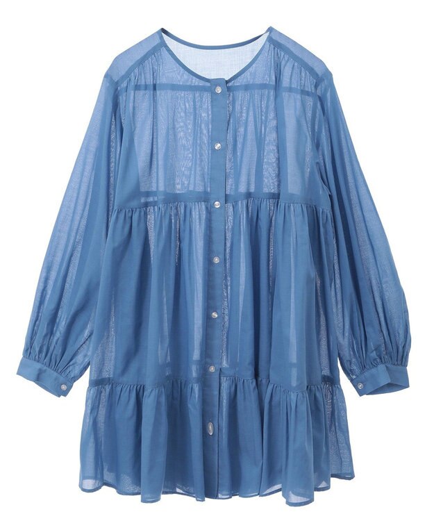 AMERICAN HOLIC シアーティアードロングブラウス Blue