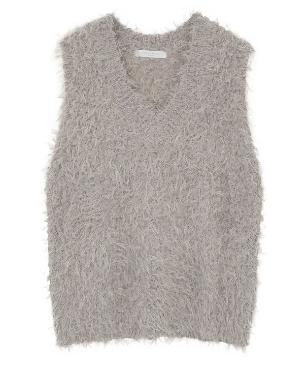 Green Parks フェザーヤーンニットベスト Light Gray