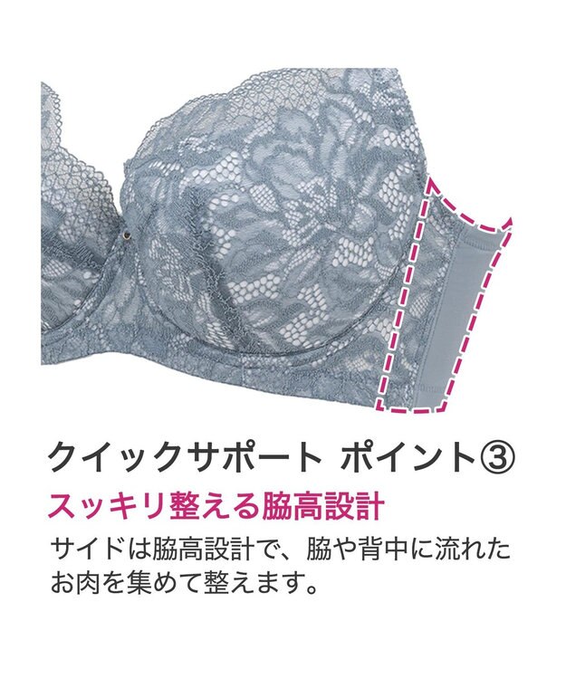 BRADELIS New York 【BRADELIS New York / コンパクト補整ブラ】クイックサポートブラ22A1 ブルー