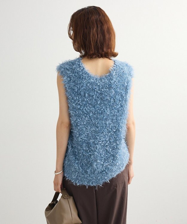 Green Parks フェザーヤーンニットベスト Blue