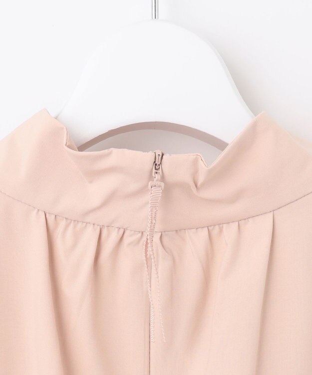 自由区 L 【洗える】ストレッチタイプライター ブラウス ピンク系