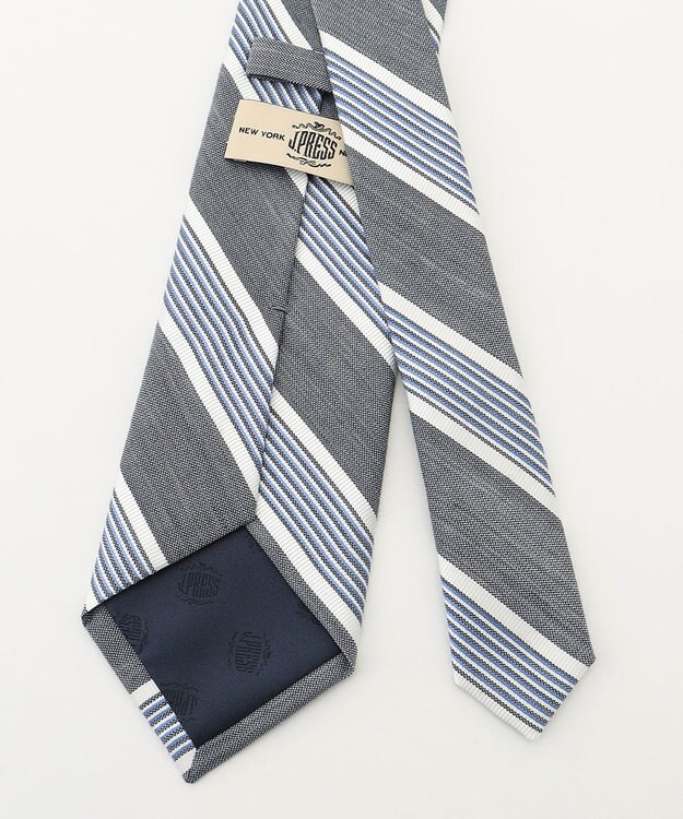 J.PRESS MEN 【LINEN MIX COLLECTION】 レジメンタル ネクタイ ネイビー系1