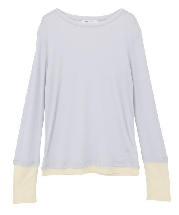 AMERICAN HOLIC 配色シアーレイヤードプルオーバー Yellow