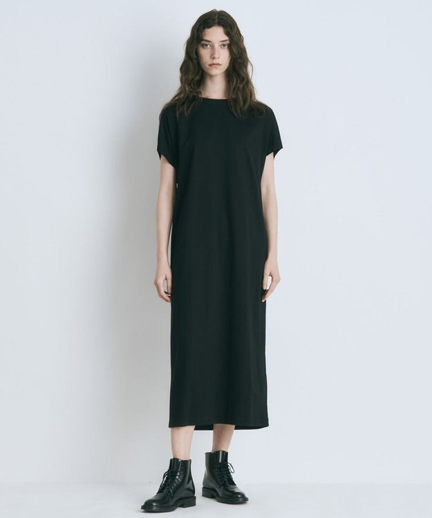 ATON SUVIN 60/2 | キャップスリーブドレス BLACK