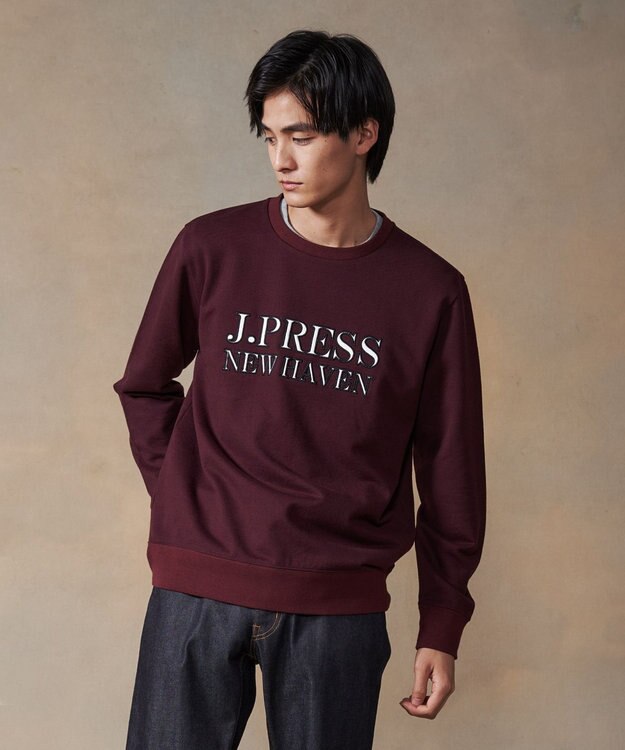J.PRESS MEN インレージャージロゴ トレーナー ワイン系