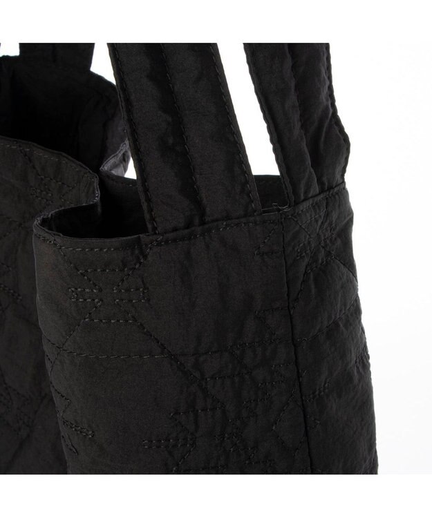UNBILLION カシュカシュ cachecache / オルテガ柄キルト肩入れトートバッグ ブラック