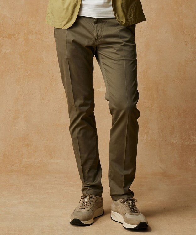 JOSEPH ABBOUD 【ストレッチ/JAPANファブリック】ヴィンテージコットンストレッチ パンツ カーキ系