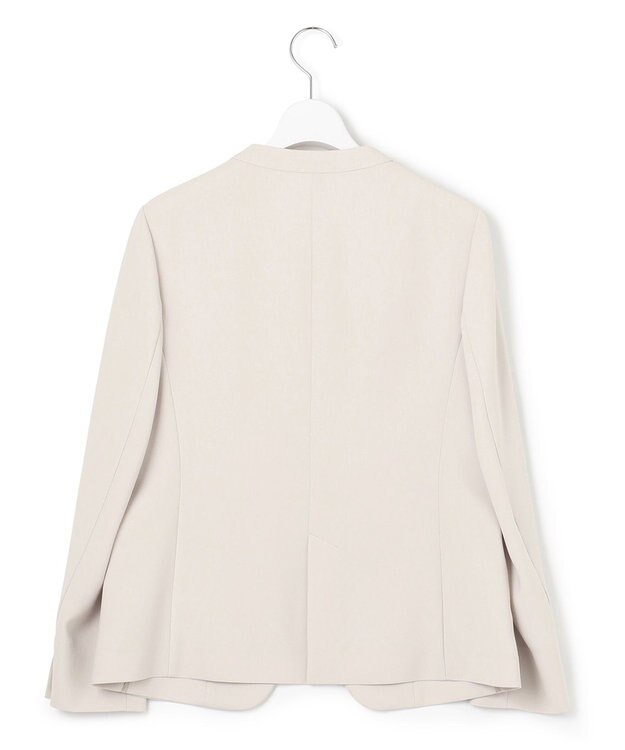 23区 S 【セットアップ対応/洗える】合繊 セットアップ ノーカラー ジャケット ベージュ系