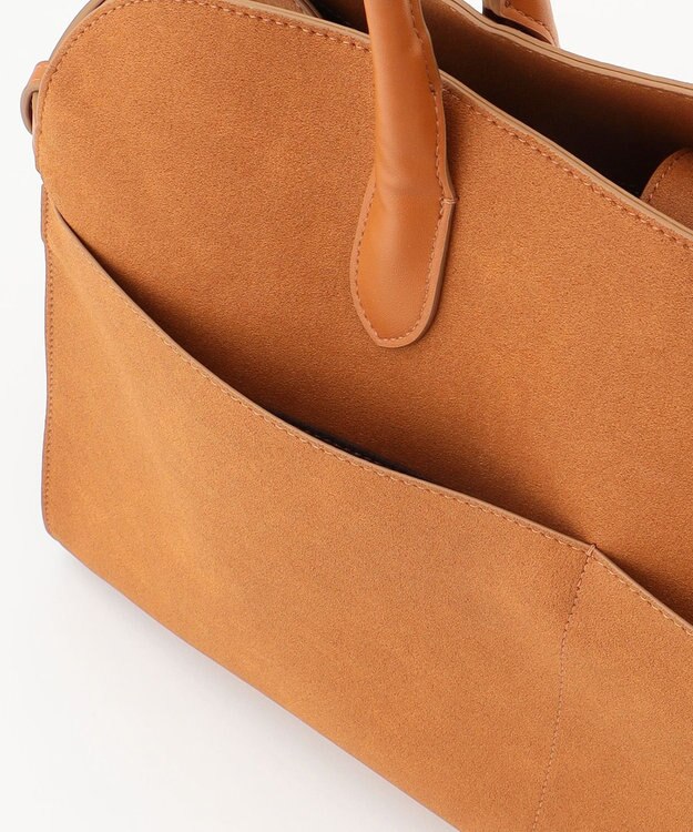 ICB 【A4サイズ収納可】スウェード ボストントート ブラウン系