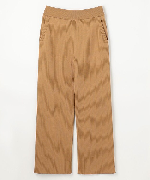 NAVE 【ReNAVE・手洗い可】スポンディッシュニットワイドリブパンツ キャメル系