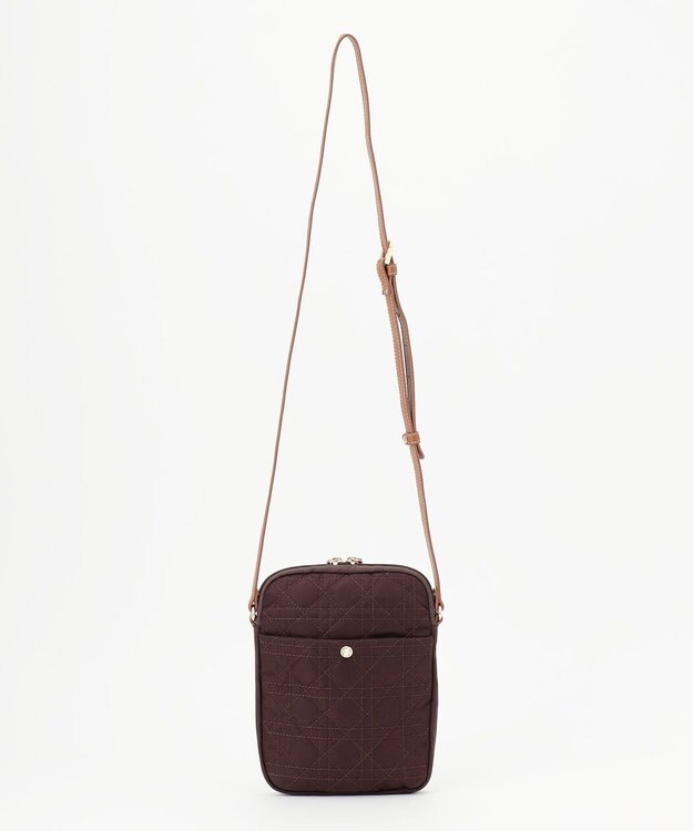 LA BAGAGERIE グリッドキルティングショルダー ワイン