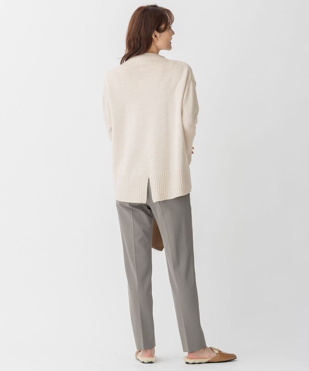 自由区 【洗える】ウールカシミヤブレンド オフネックプルオーバーニット ベージュ系