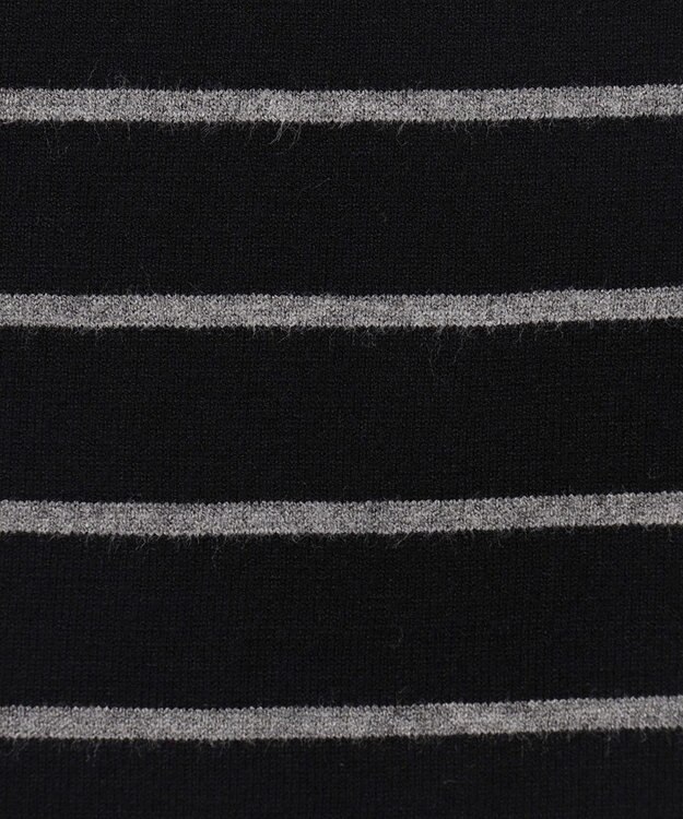 JOSEPH ABBOUD MOUNTAIN 【WEB限定・SPACE/チクチクしない/イージーケア/3シーズン対応】 SNOWYボーダーニットＴシャツ ブラック系2