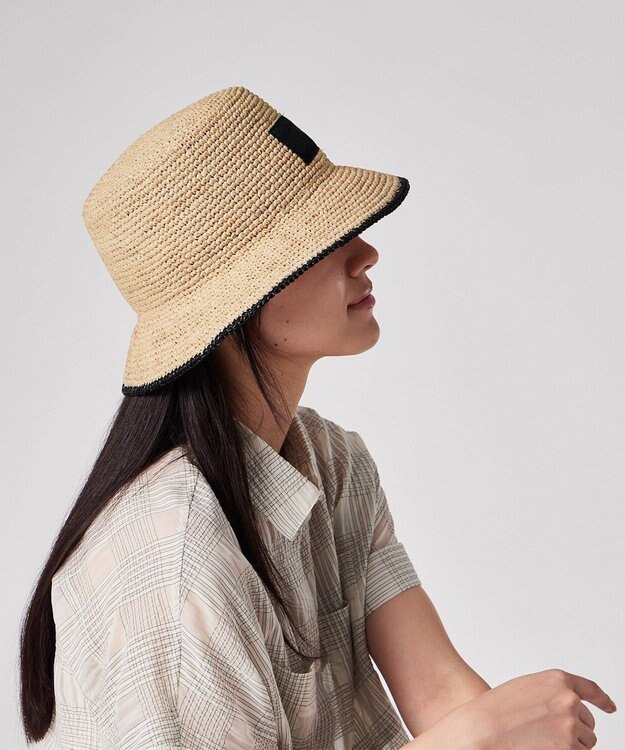 Paul Smith クロップドロゴ ラフィア バケットハット