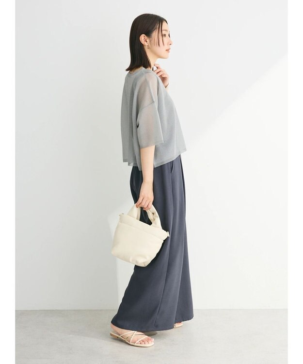 Green Parks シアーきらきらニットプルオーバー Gray