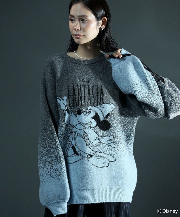 Green Parks ＦＡＮＴＡＳＩＡ／ジャガードニットプルオーバー Charcoal Gray