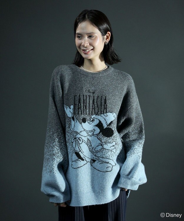 Green Parks ＦＡＮＴＡＳＩＡ／ジャガードニットプルオーバー Charcoal Gray