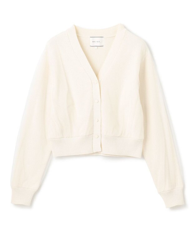 BEIGE， 【洗える・GISELe 4月号掲載】MYRTLE / チュールレイヤードカーディガン Ecru