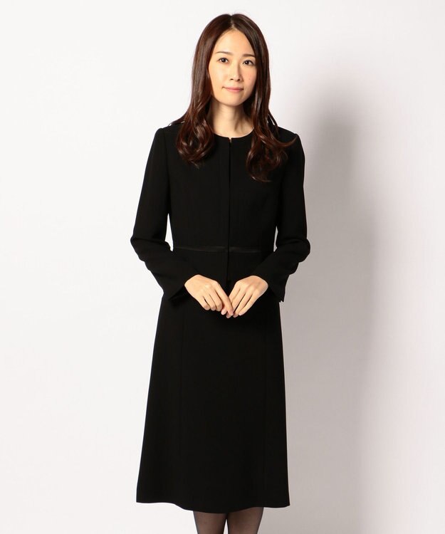 自由区 FORMAL 【オールシーズン対応】バーズアイ ジャケット+ワンピース ブラック系