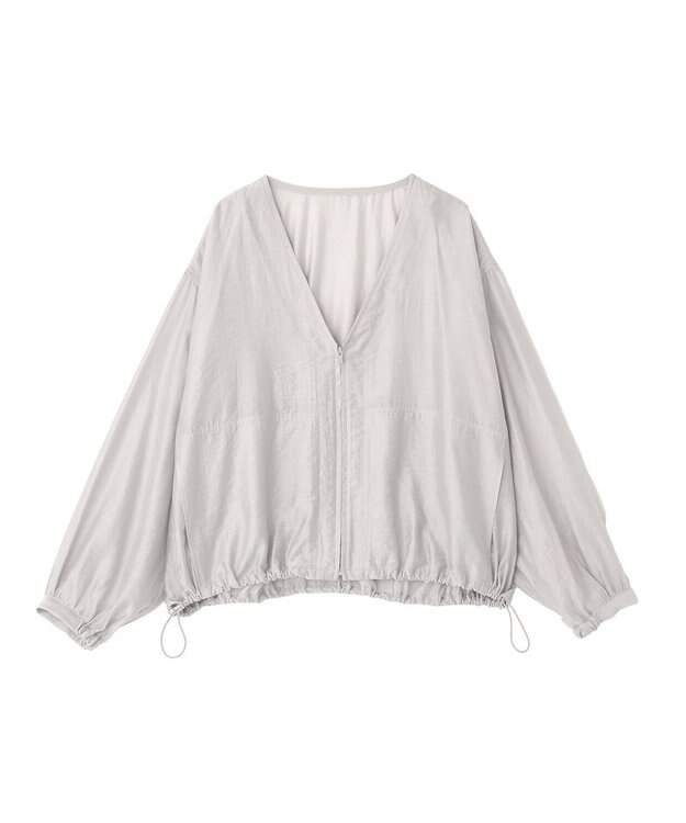 Green Parks シアーＺＩＰＶネックブルゾン Gray