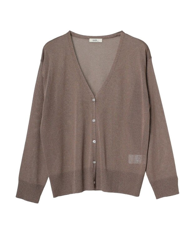 earth music&ecology ラメ入りニットカーディガン Brown