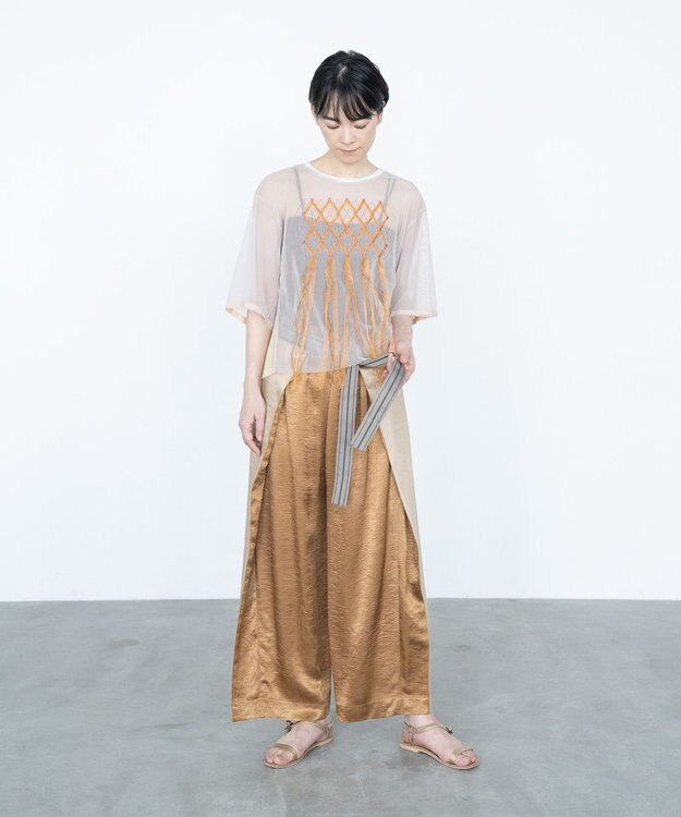 COQ 2WAY KNOT4 前後2WAYサテンパンツ ベージュ