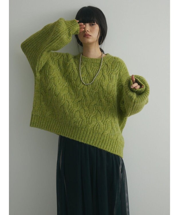 Green Parks armonia. ケーブルニットプルオーバー