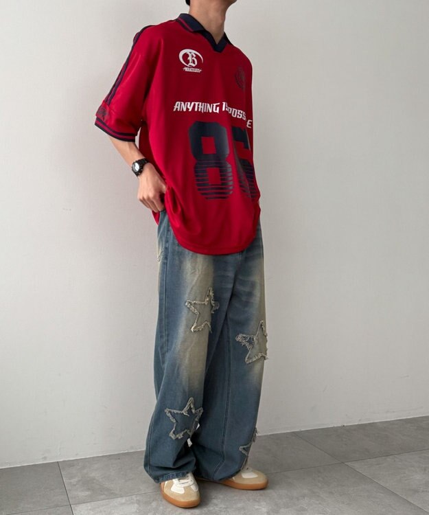 WEGO ナンバリングサッカーT（SS） レッド