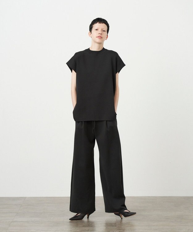 ATON 50/2 NATURAL DYED ORGANIC | イージーストレートパンツ BLACK