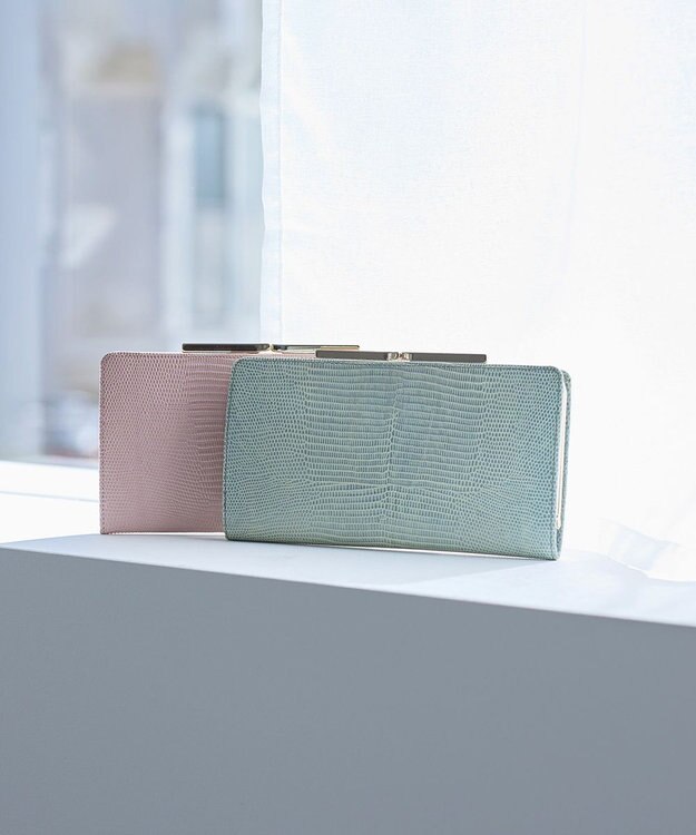  【TOPKAPI】イタリアンレザーリザード型押し がま口長財布 LUCIA ルチア