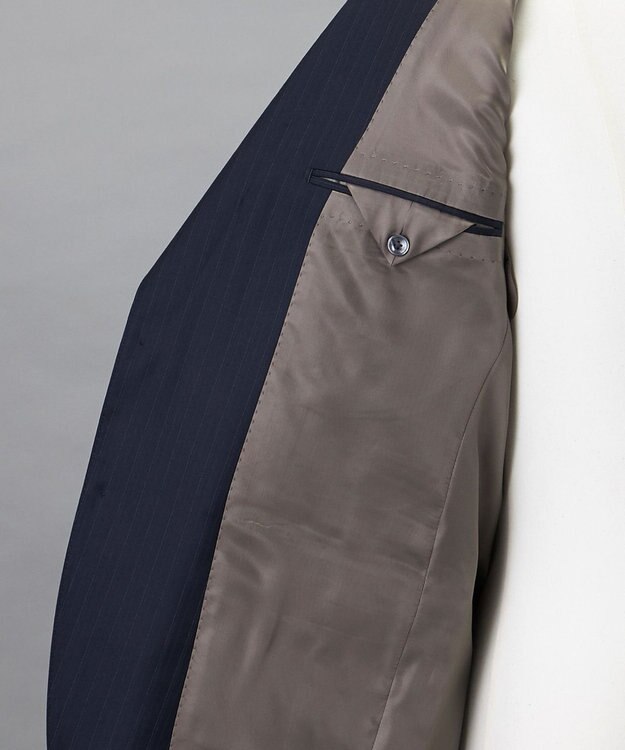 GOTAIRIKU シワになりにくい【御幸毛織/みゆきけおり】Superio160 スーツ_ネイビーストライプ ネイビー系1