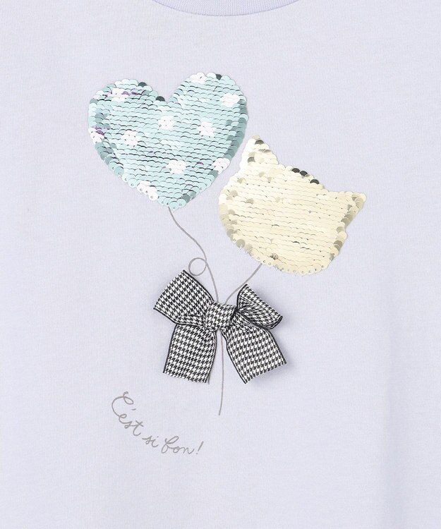 ANY KIDS ミラクルスパンコール 長袖Tシャツ サックスブルー×風船