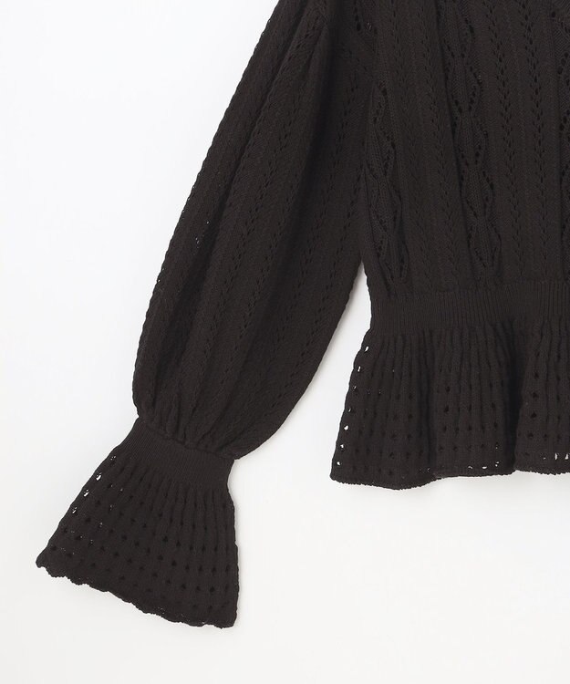 GRACE CONTINENTAL レース編ルーズニットトップ ブラック