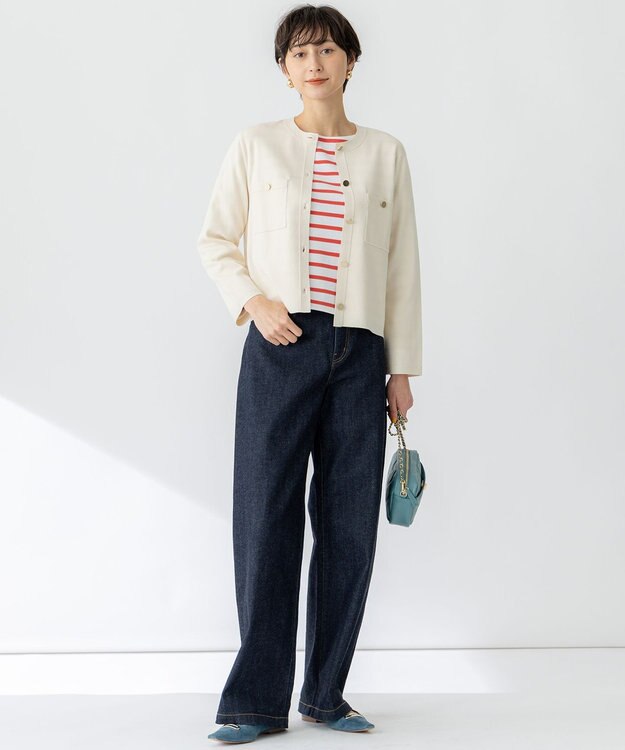 23区 【洗える】コンフォートストレッチ ニット カーディガン アイボリー系