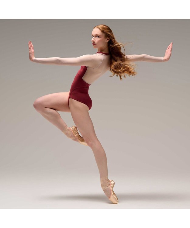 Chacott ロングスリーブレオタード カッパーブラウン