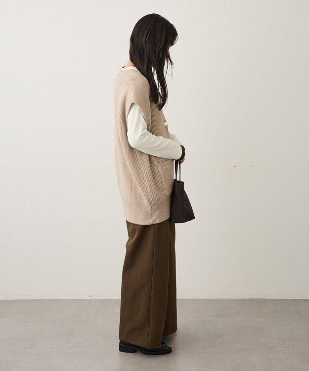 CRAFT STANDARD BOUTIQUE Ｖネックオーバーサイズニットベスト Beige Mixture