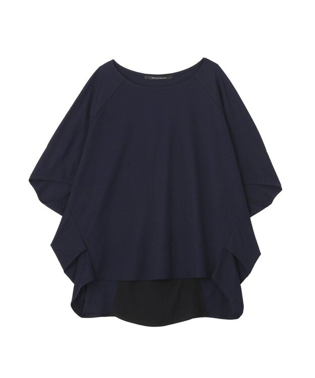 YECCA VECCA 異素材切替バックデザインプルオーバー Navy
