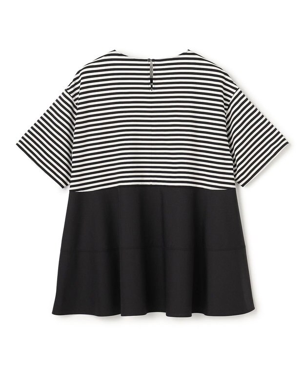 UNFILO BEAUTY FORM-T コンビティアード Ｔシャツ ボーダーブラック