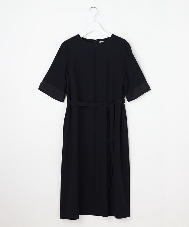 J.PRESS LADIES L 【セットアップ対応・人気素材】Light ジョーゼット ワンピース ネイビー系