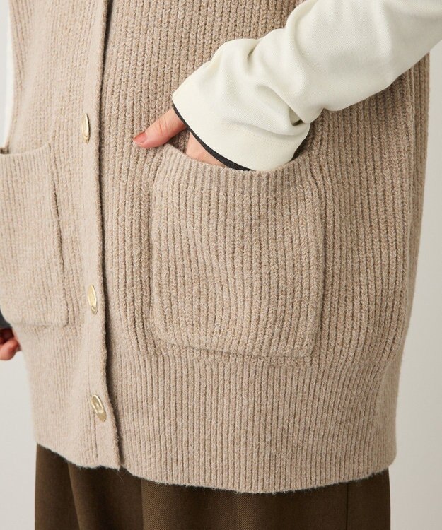 CRAFT STANDARD BOUTIQUE Ｖネックオーバーサイズニットベスト Beige Mixture