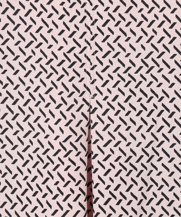 ICB 【人気のため新色追加・WEB限定・接触冷感・UVケア・速乾・洗える】BackSatinAmunzen 5分袖キーネックブラウス ヘイズピンク柄系