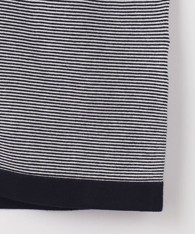 JOSEPH ABBOUD MOUNTAIN 【WEB限定・SPACE/チクチクしない/イージーケア/3シーズン対応】 SNOWYボーダーニットＴシャツ ネイビー系1