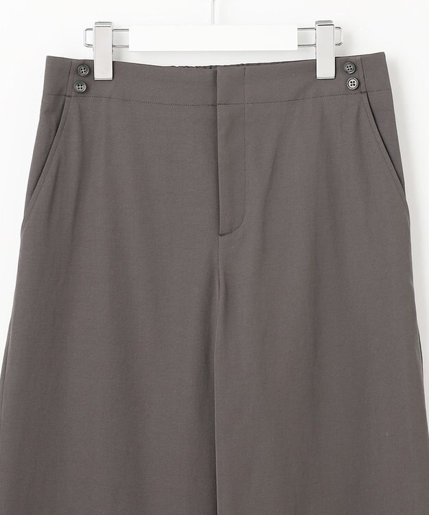 J.PRESS LADIES 【洗える・吸水速乾】麻シェルドライ セミワイド パンツ スレート系