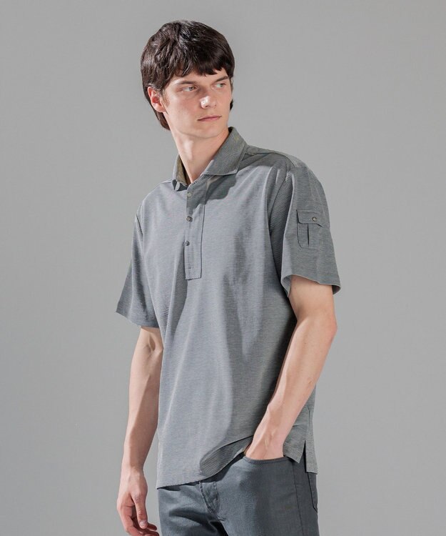 JOSEPH HOMME 【接触冷感】アイスコットンカノコ　ポロ ライトグレー系