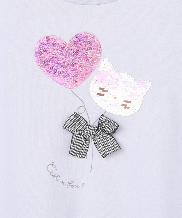 ANY KIDS ミラクルスパンコール 長袖Tシャツ サックスブルー×風船