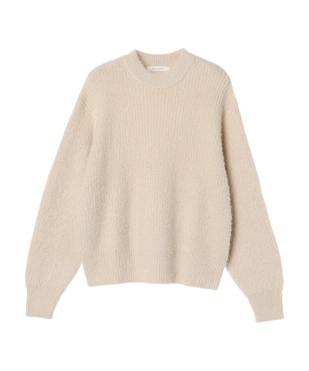 Green Parks フェザーモックネックニットプルオーバー Ecru