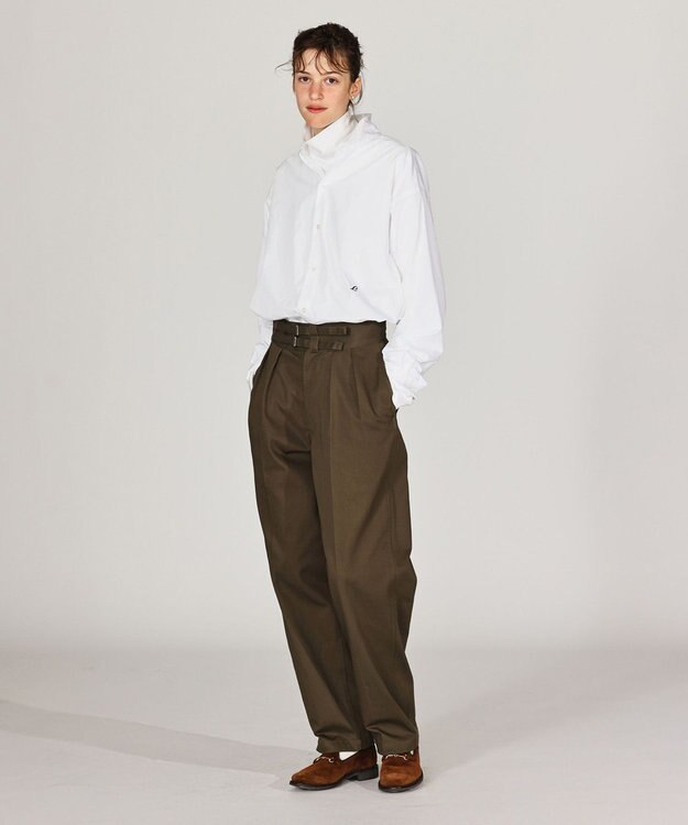 LENO DOUBLE BELTED GURKHA TROUSERS 《UNISEX》 ダブルベルトグルカパンツ KHAKI