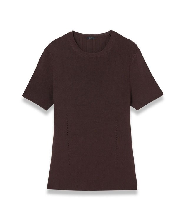 JOSEPH 【洗える】サティニーリブ　ショートスリーブニット Ebony