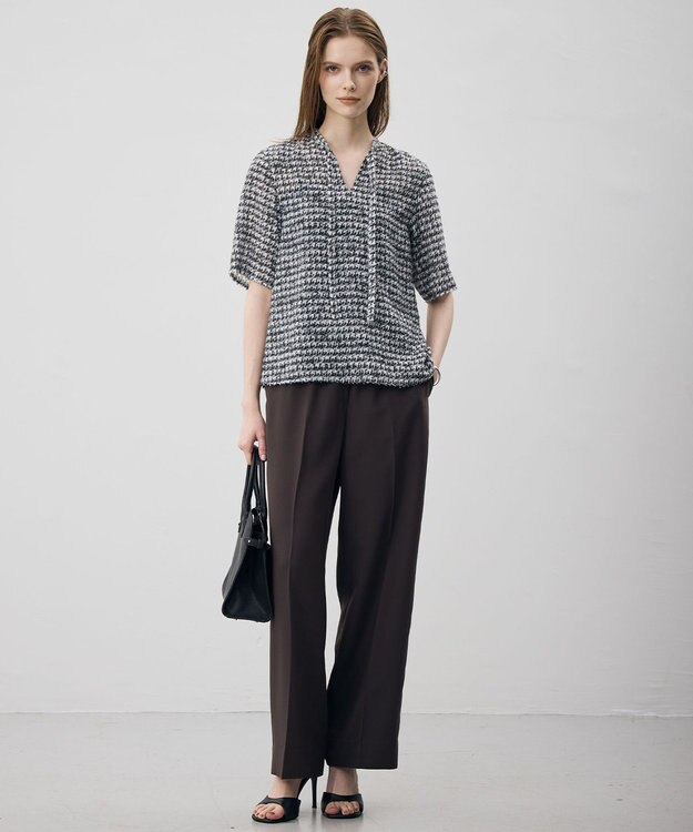 ICB L 【CLASSY.掲載・新色追加・WEB限定カラーあり】FluidBackSatin ワイドパンツ ダークブラウン