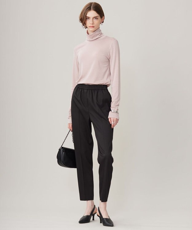 ICB L 【洗える】リヨセルカシミヤスムース ハイネックカットソー コーヒー系